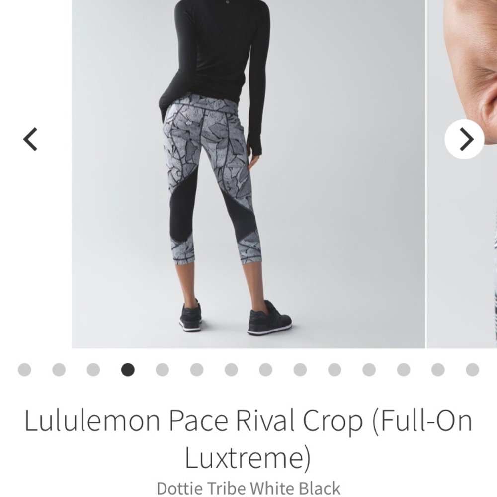 EUC lululemon Dottie tribe pace rival crop
